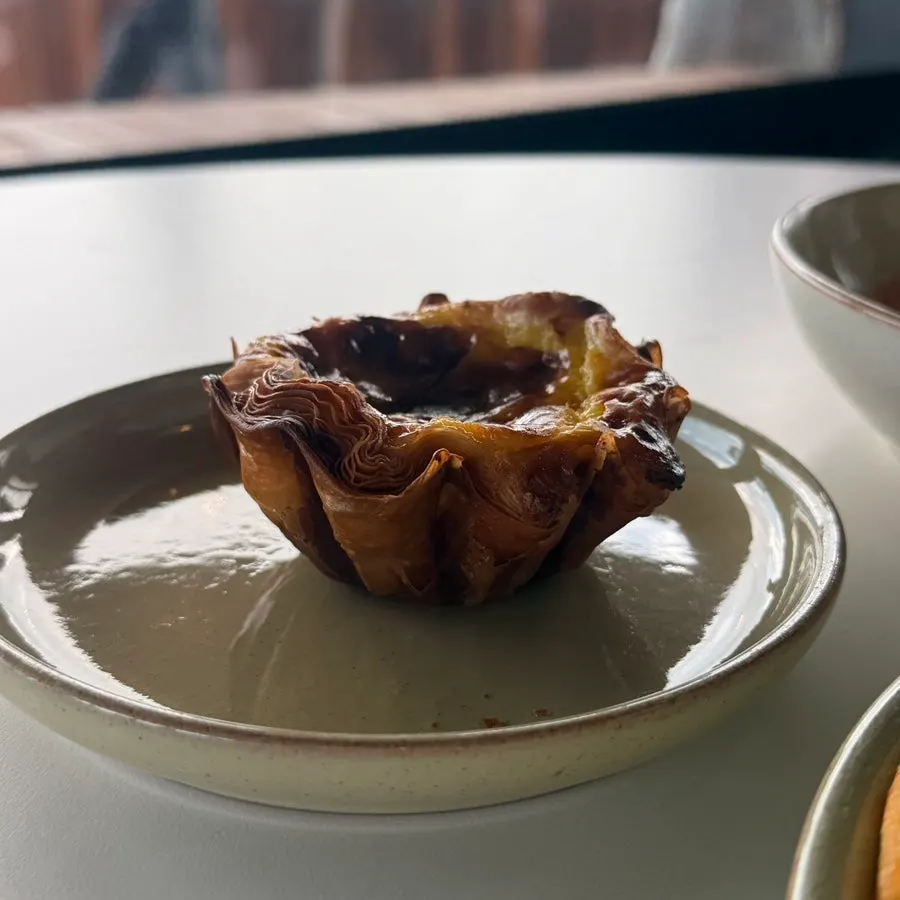 A crisply baked egg tart