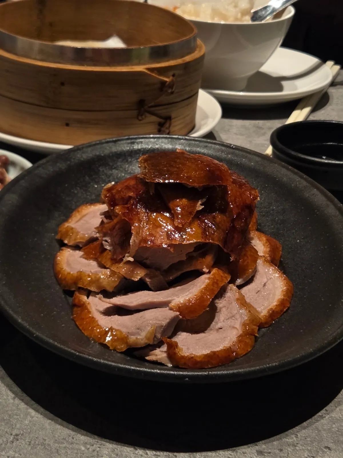 A plate of Mirim Yangjang's half Peking duck