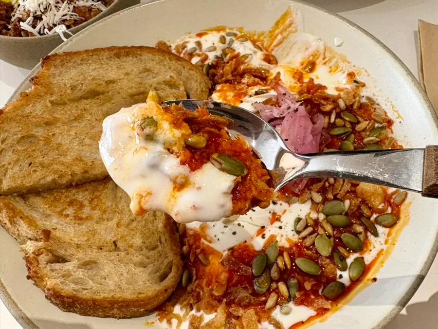 Poached egg sauce and sourdough pairing
