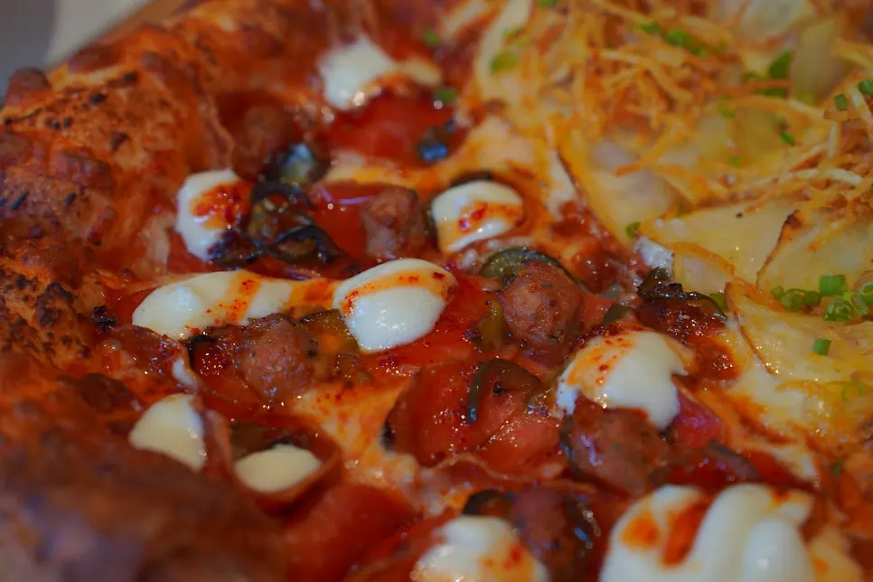 Hot Honey Pepperoni pizza with sweet sauce on top