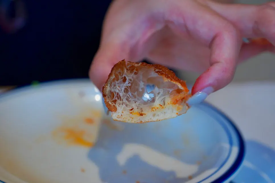 Full view of the half-and-half pizza