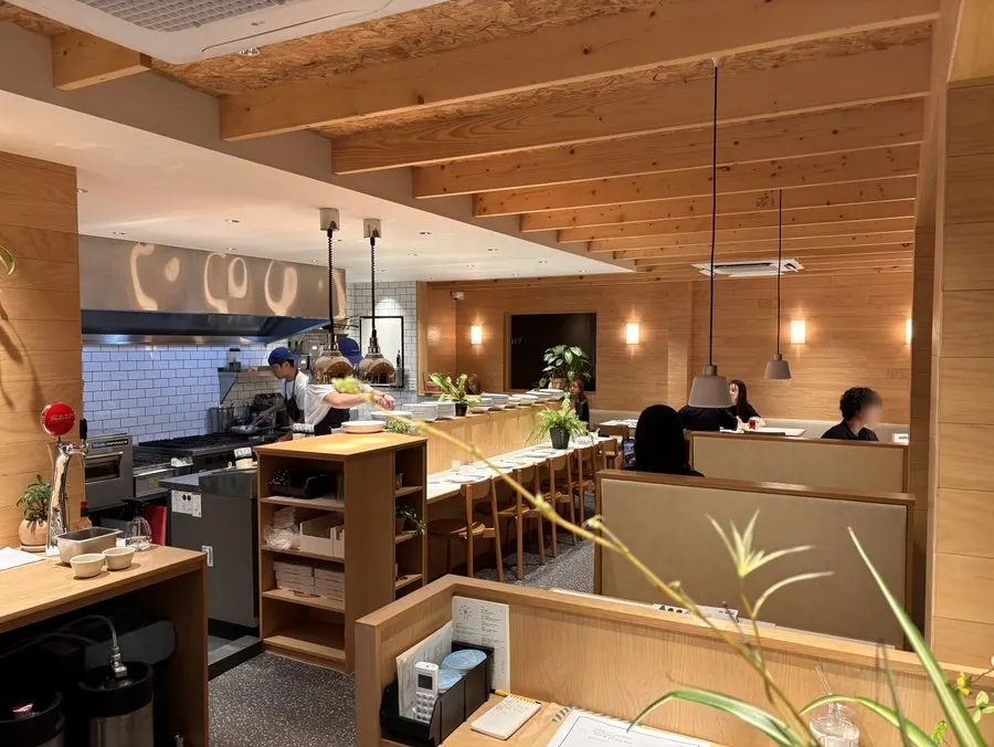 Bright, spacious interior of Extra Mile