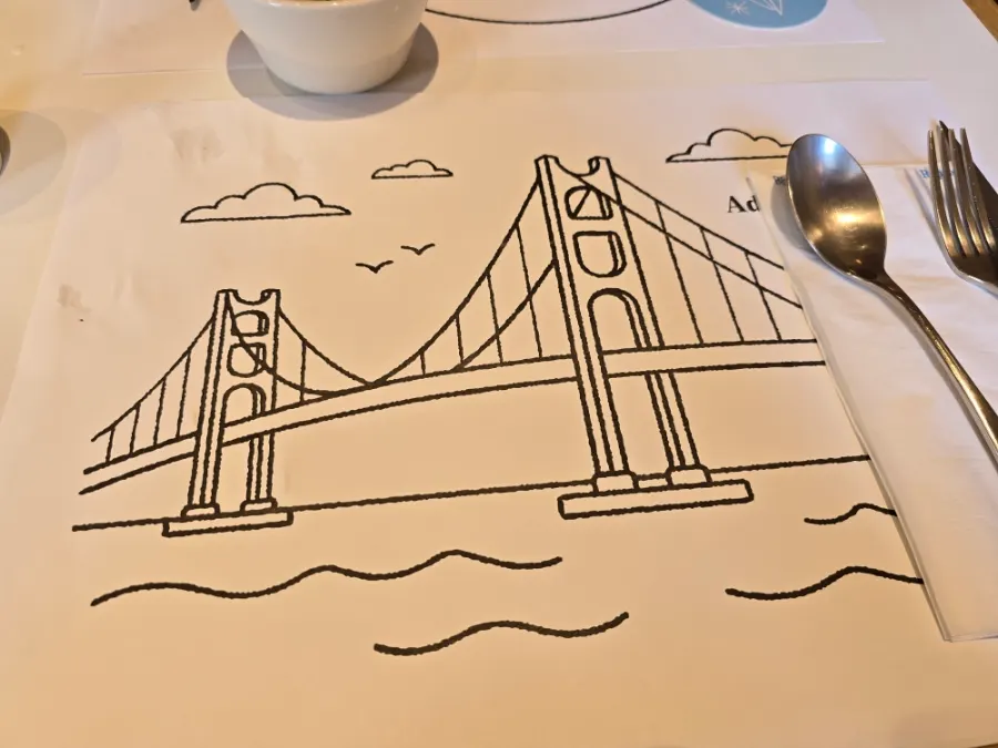 Drawing of Gwangan Bridge while waiting for pizza