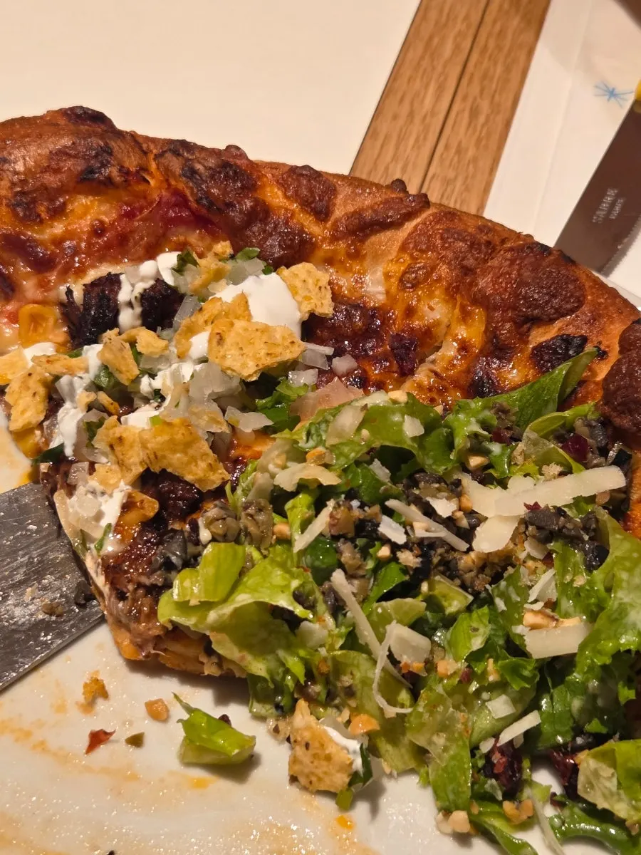 Chewy crust visible at the edge of the pizza