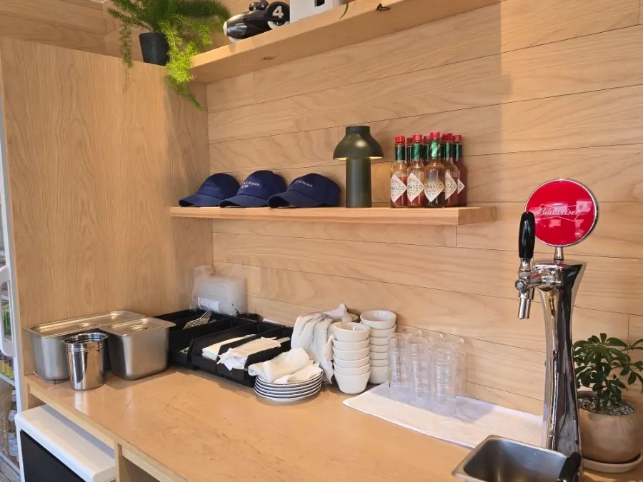 Extra Mile's interior decorated in wood tones