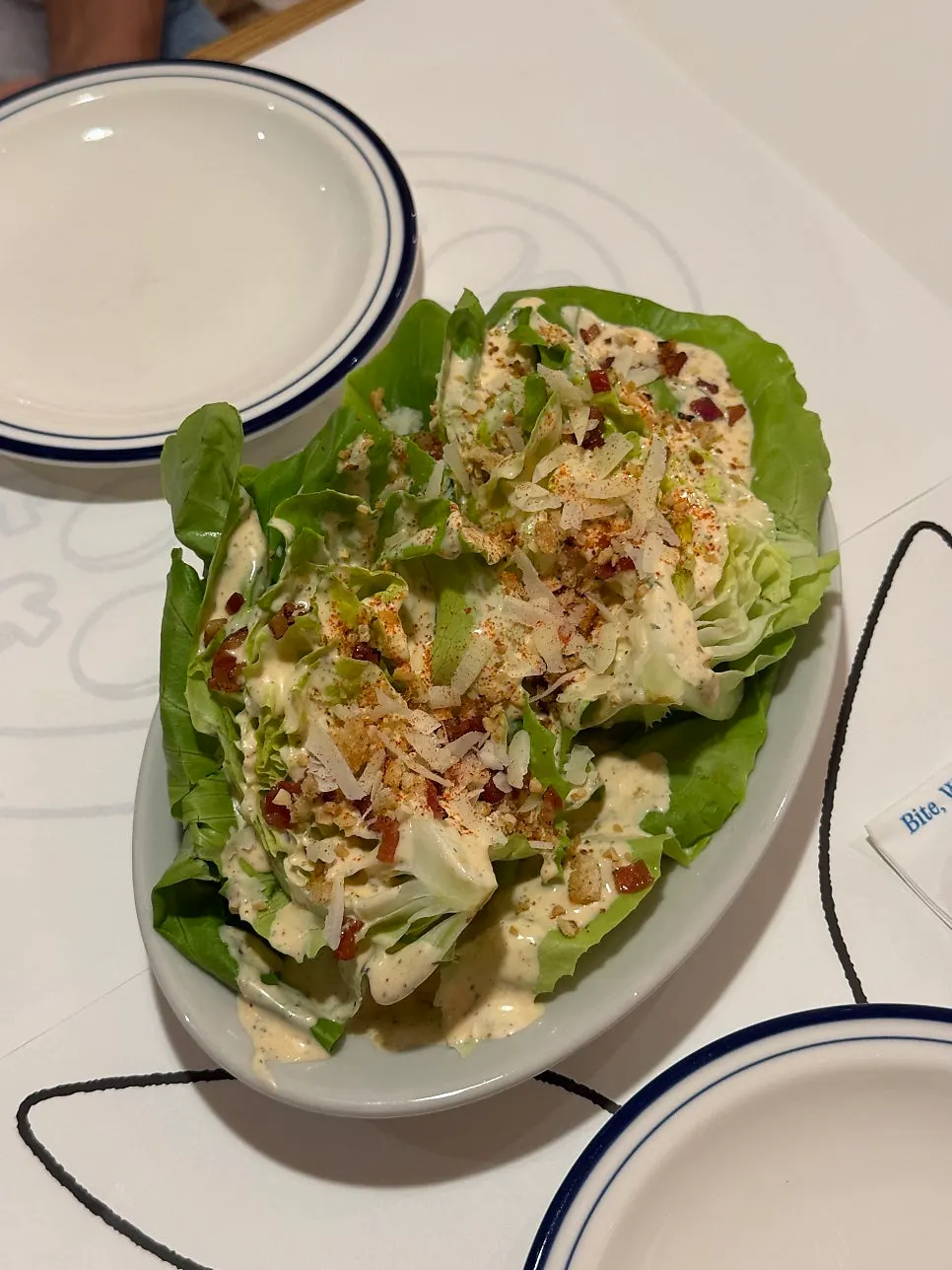 House salad sauce and leafy greens