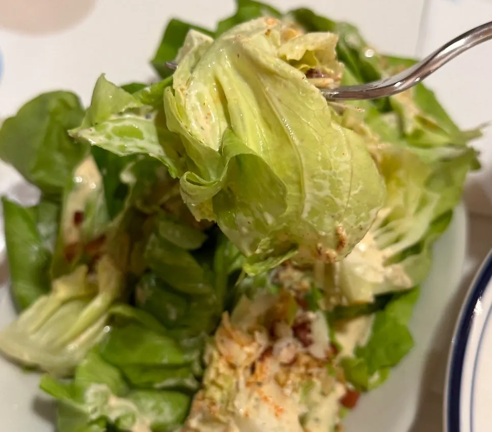 House salad plate eaten before the main course