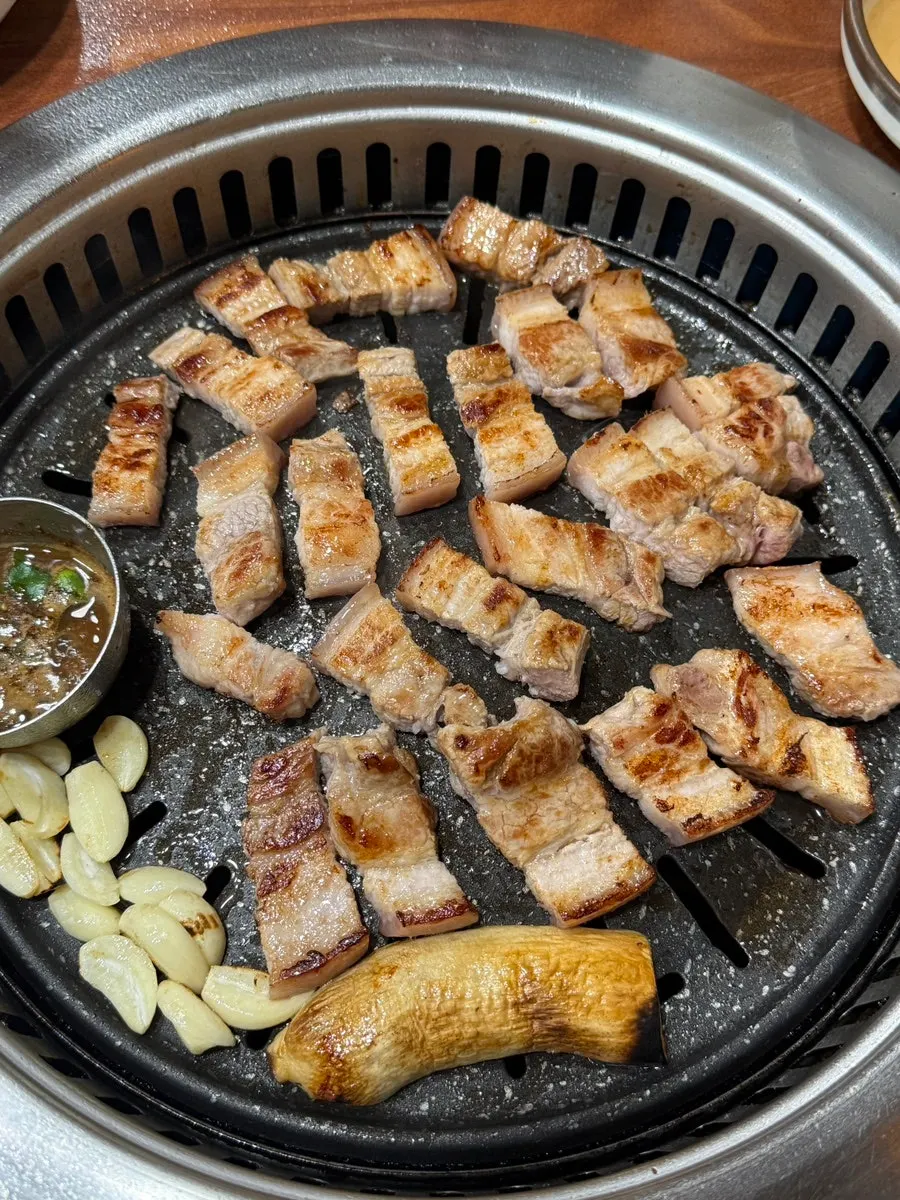 Thick Jeju pork before grilling
