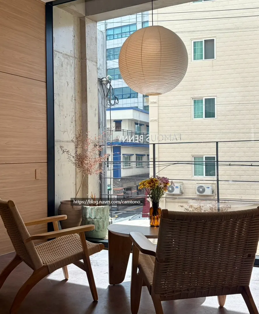 Second-floor window seating at Famous Benny