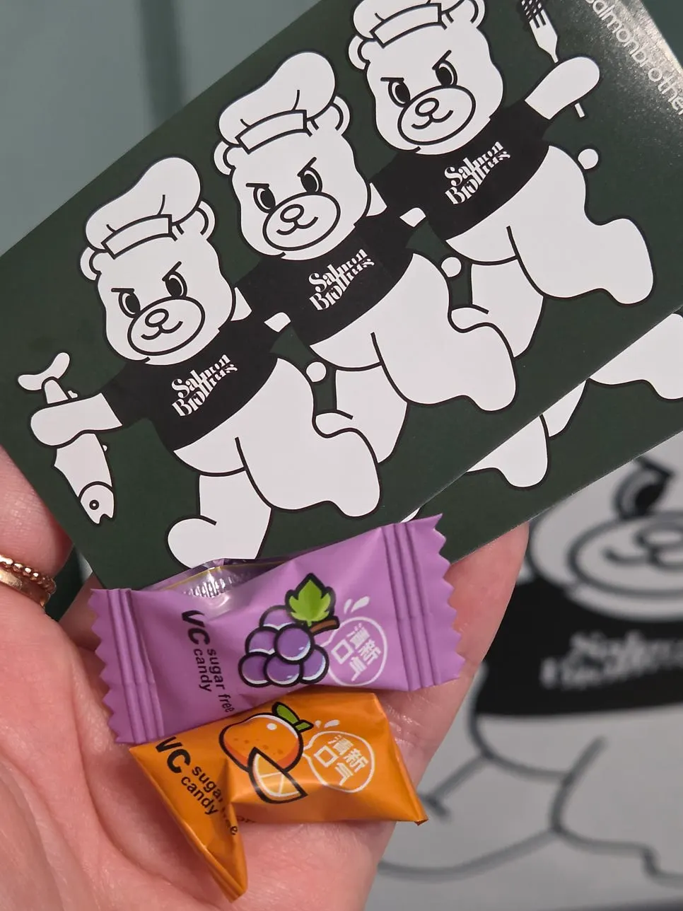 Goods and candy at the counter