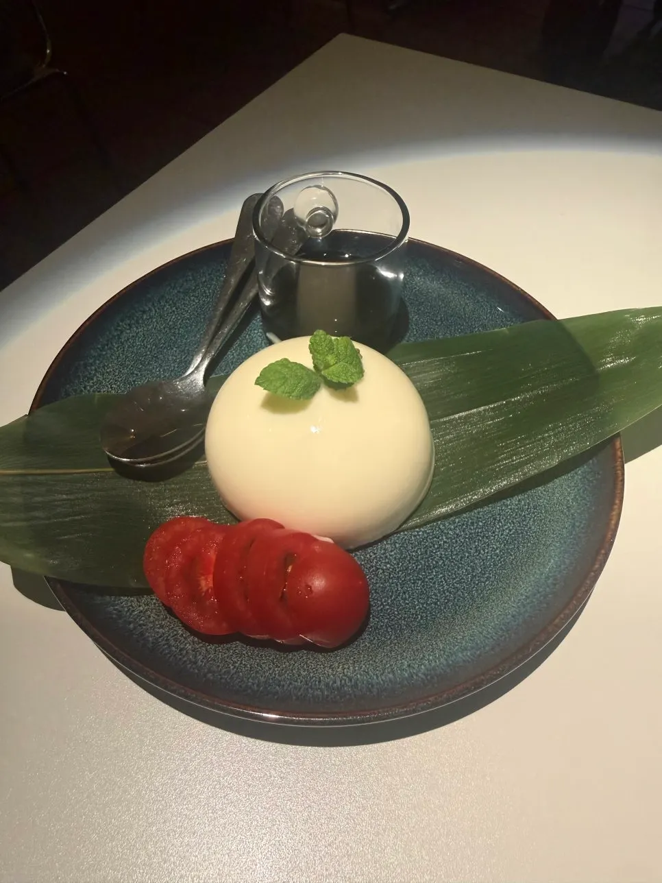 Mochi tofu with brown sugar sauce