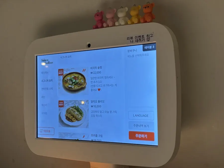 Full table view of shared dishes