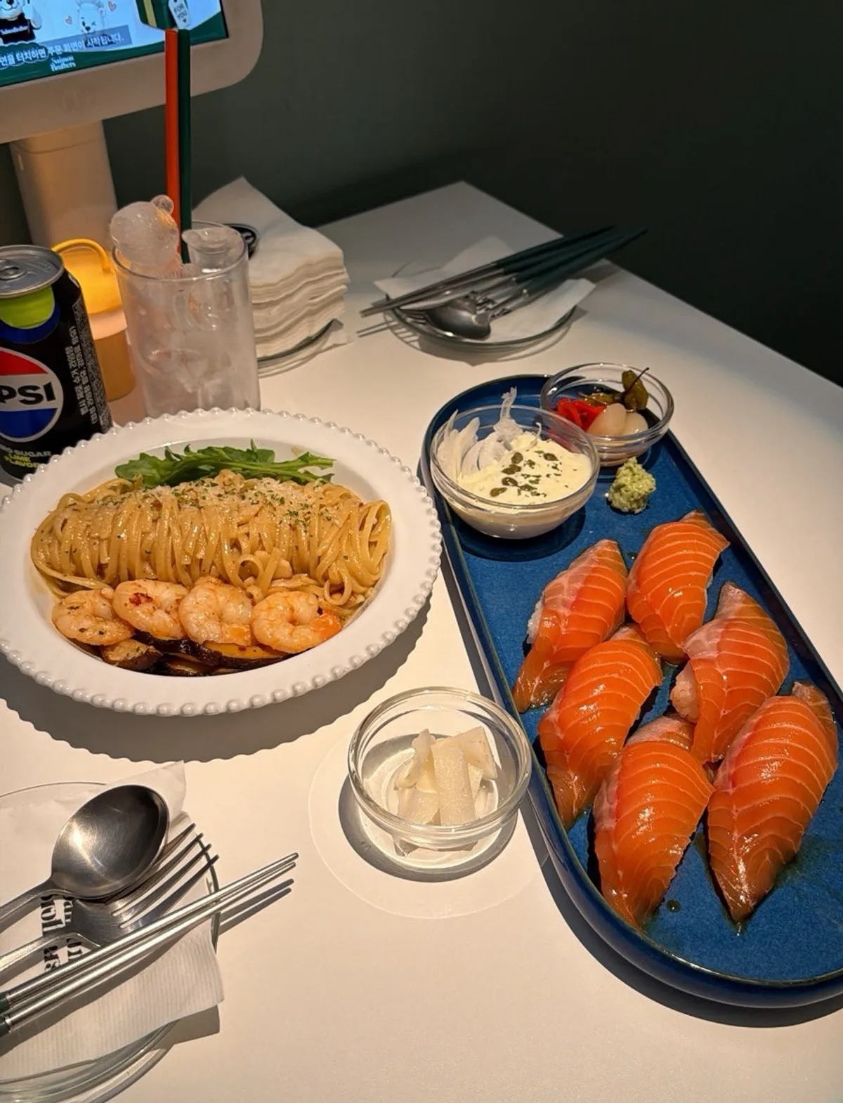 Main dish spread at Salmon Brothers