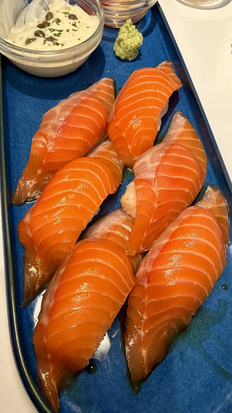 Salmon dish under mood lighting