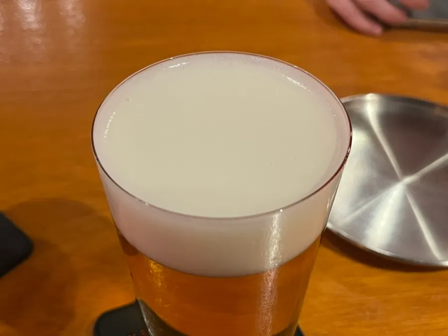 Draft beer with soft foam