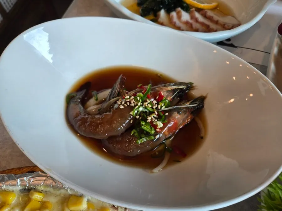 Seafood assortment with fresh shrimp