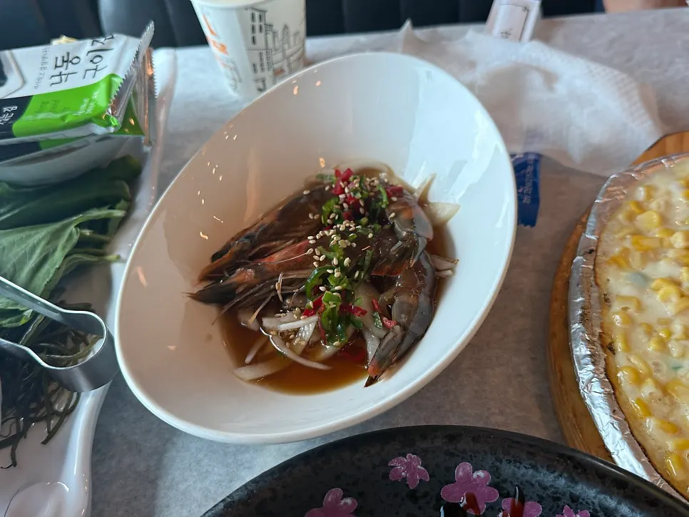 전복구이 가리비구이 산낙지