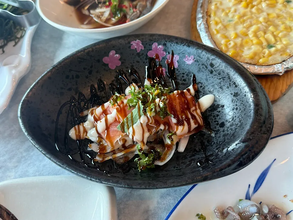 김치전 연어샐러드 계란찜