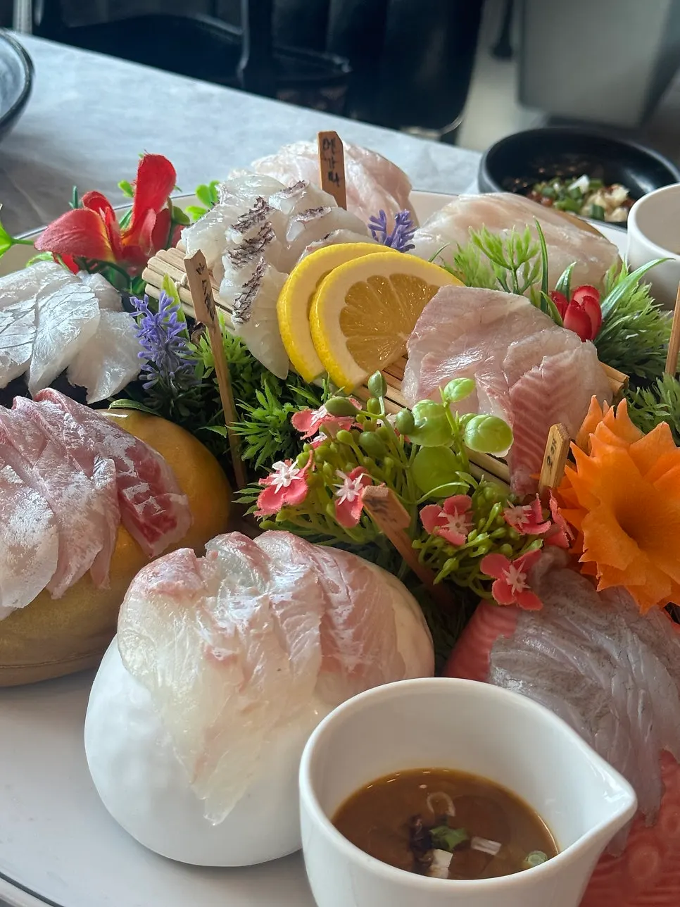 Picking up a piece of sashimi