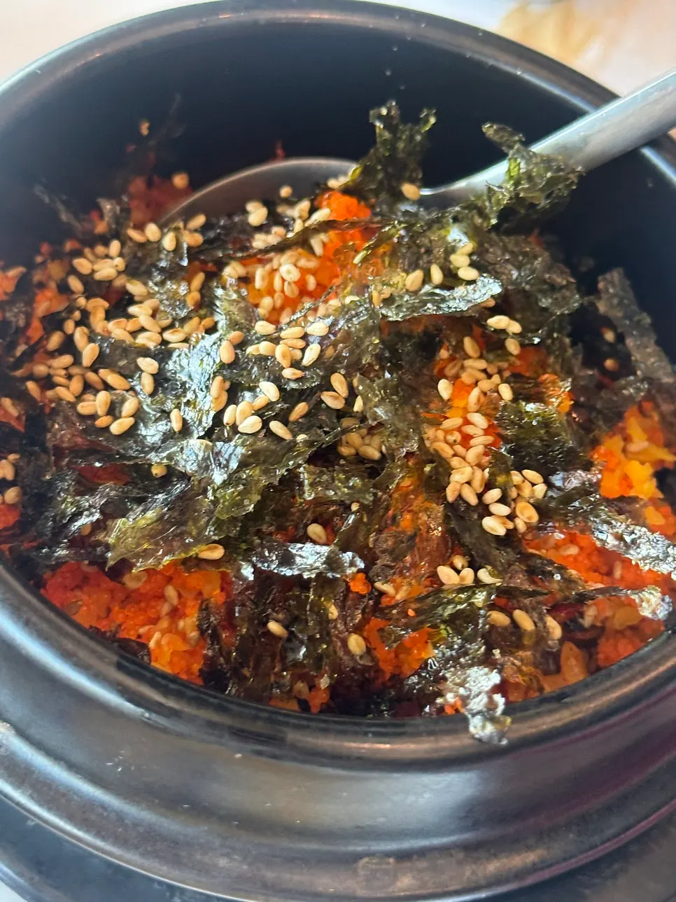 Egg roe rice served near the end
