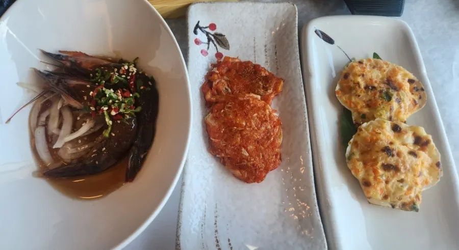 간장새우 김치찜 가리비버터구이