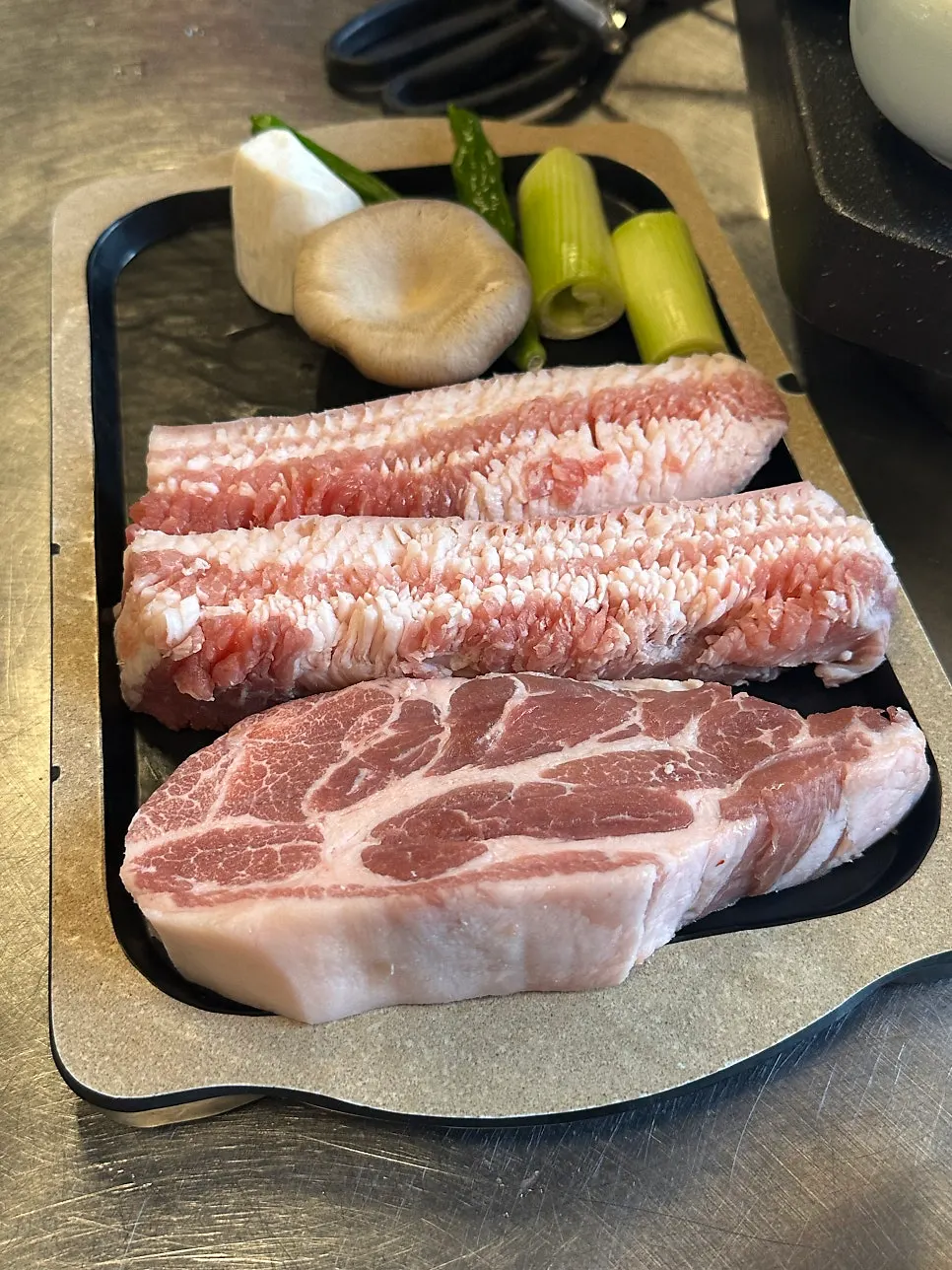 Lit charcoal grill