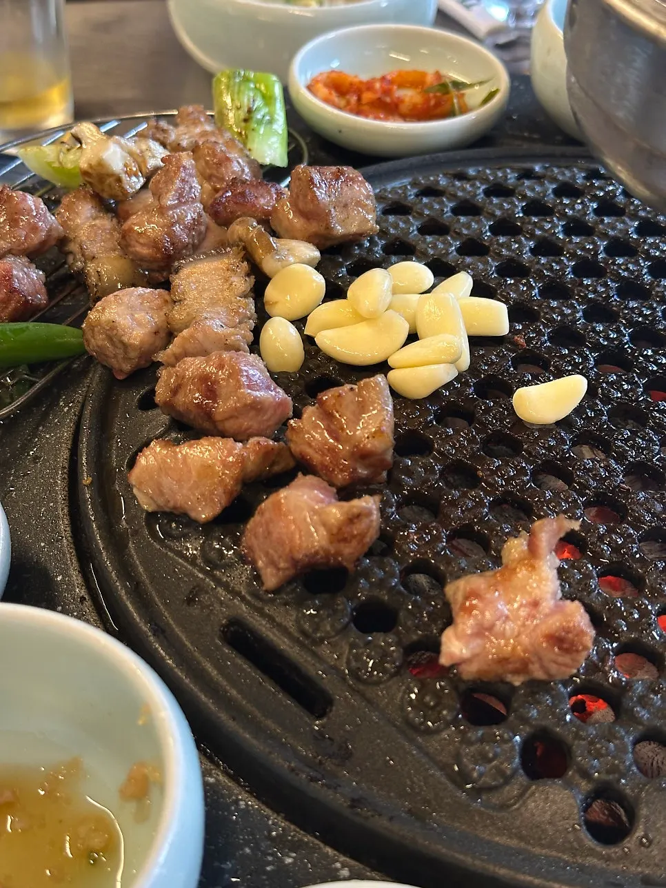 Round, moist grilled pork neck