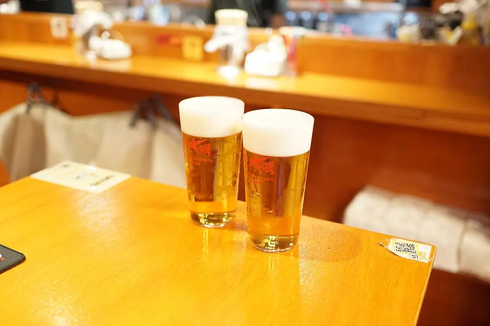 간빠맥주 광안2호점 삿포로 생맥주 두 잔