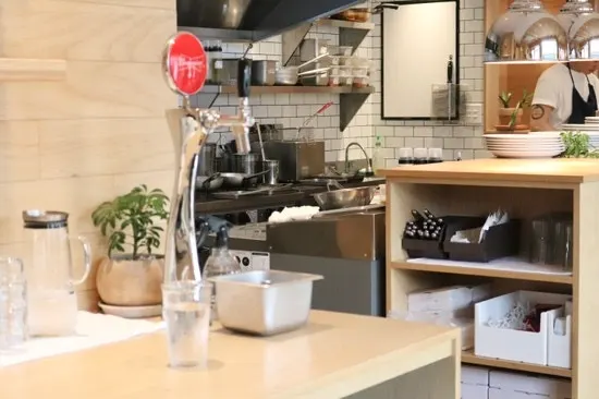 Seating near the open kitchen