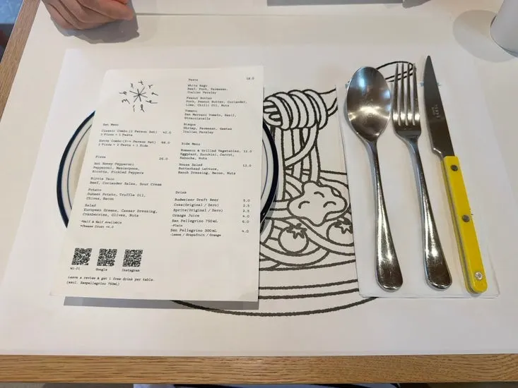 Extra Mile's menu board