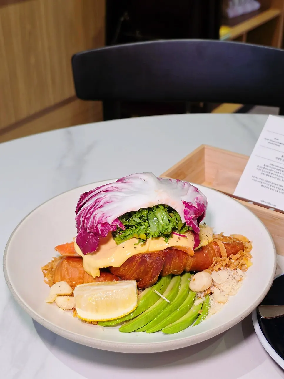 The Famous Benny topped with salmon and a poached egg