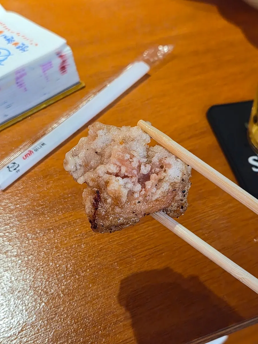 Thin, crispy Osaka chicken fried batter