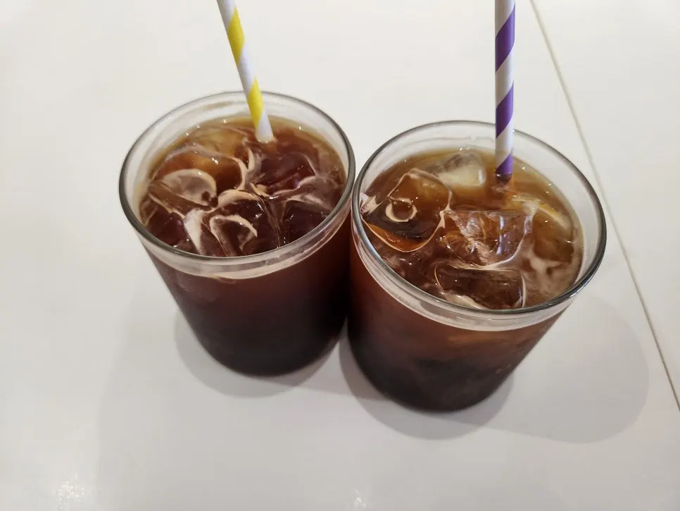 An Americano served alongside brunch