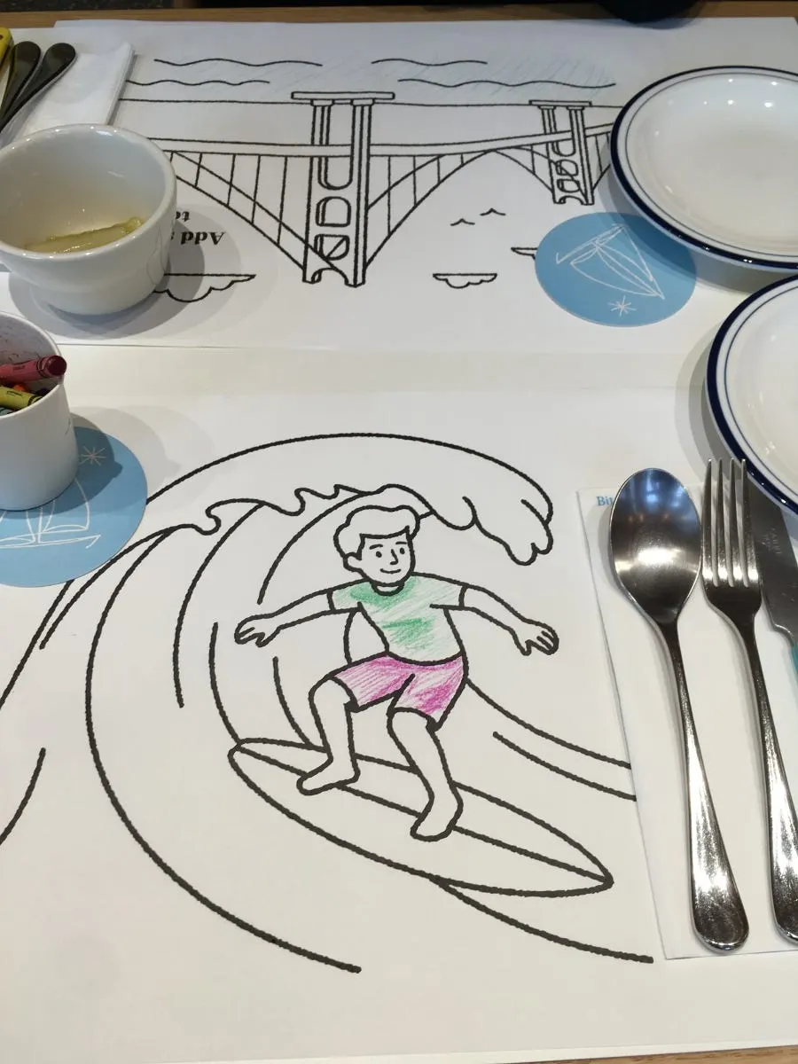 Drawing area for waiting guests