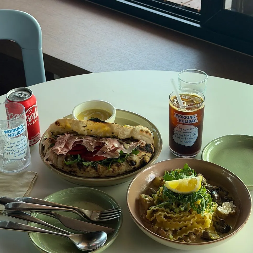 Brunch dishes served after the pager alert