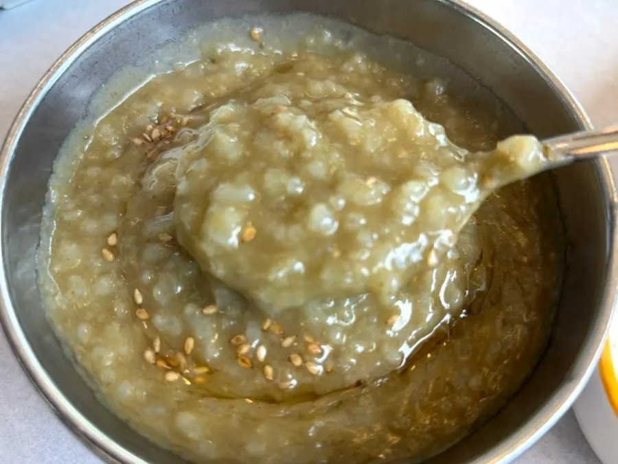 Braised fish and abalone porridge as the final course