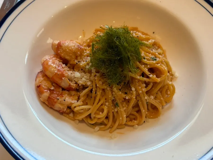 Table setting with food that was cooked to order