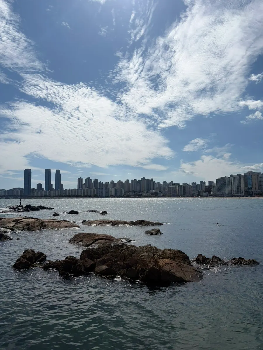 Visiting a Gwangalli ocean-view café during Chuseok holiday