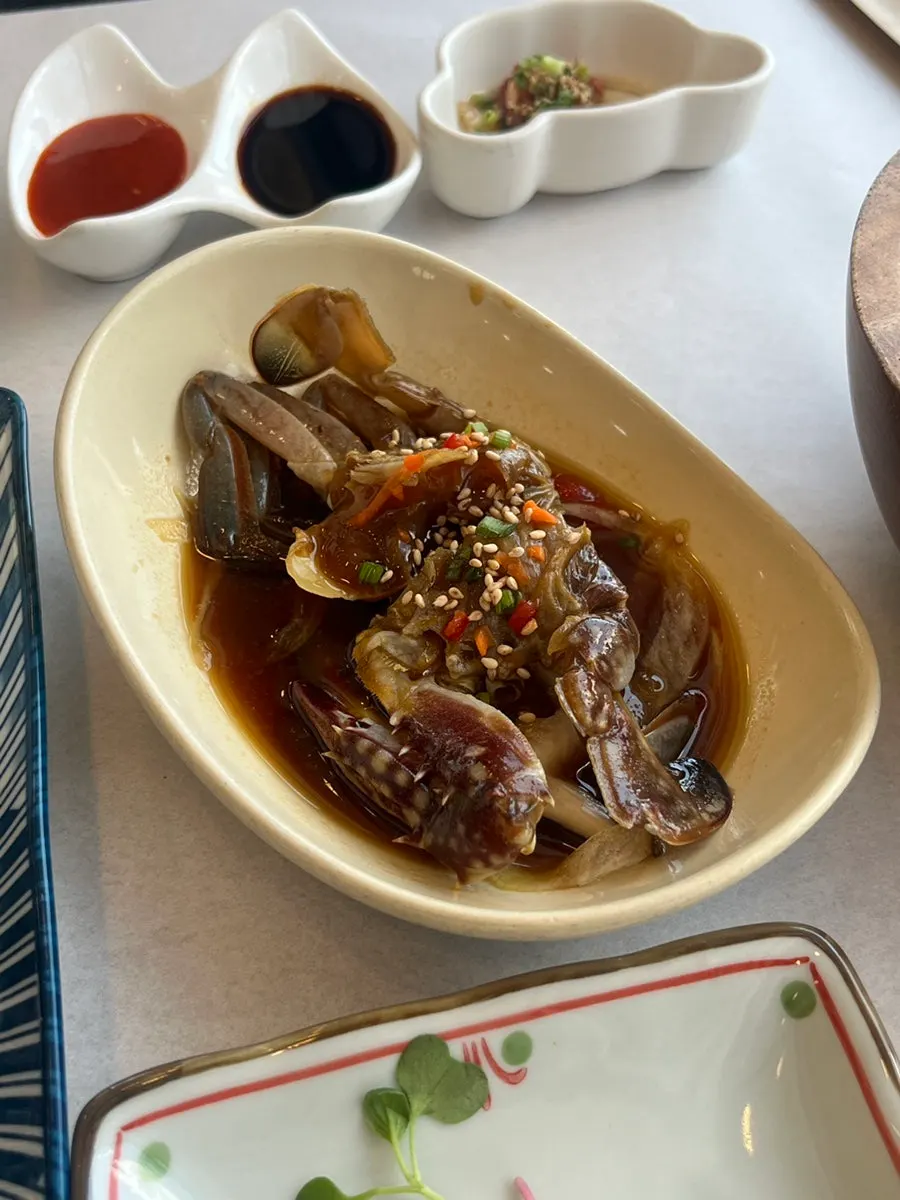 Sashimi salad with water dropwort
