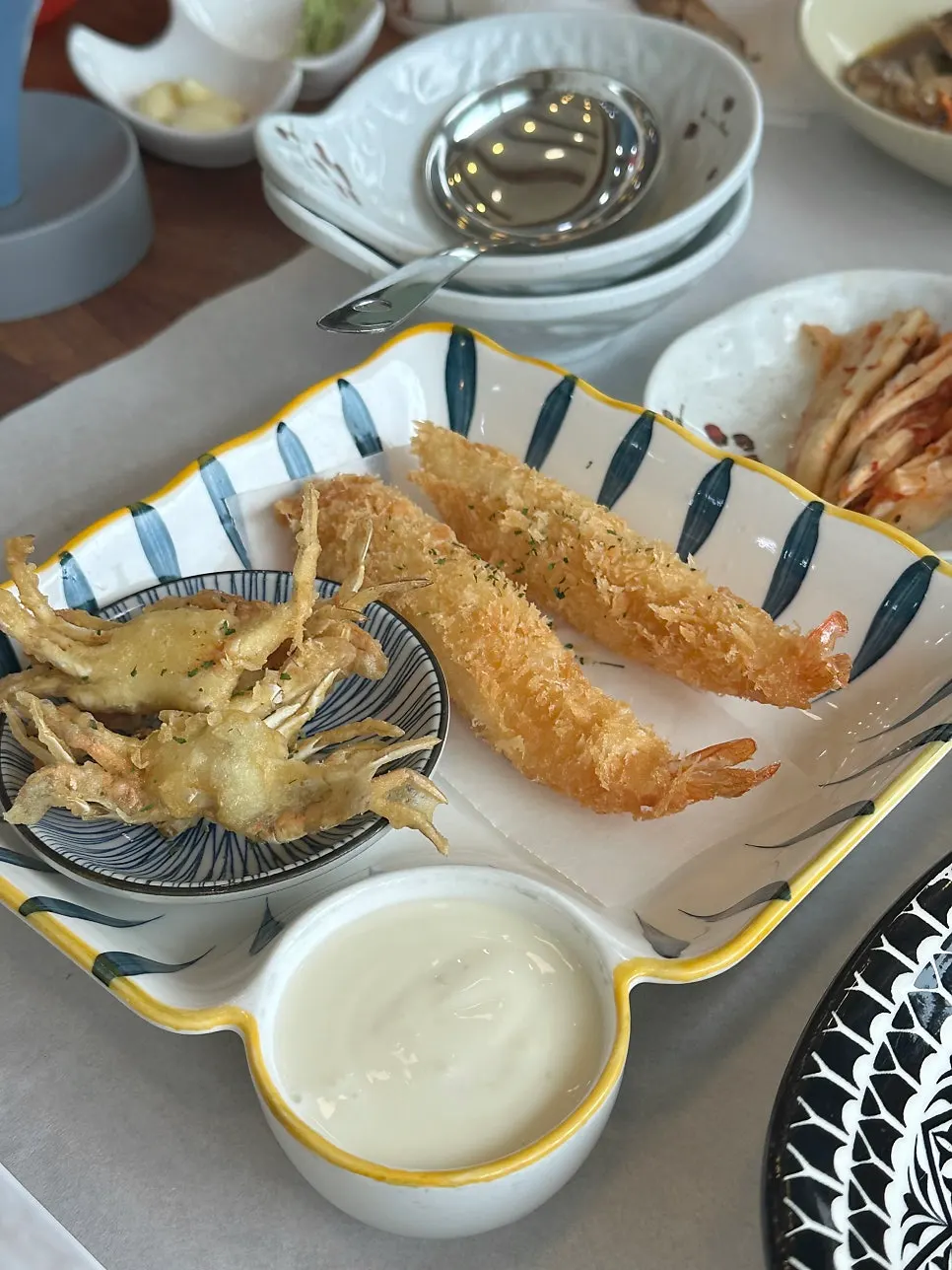 Crispy in-season crab legs, fried