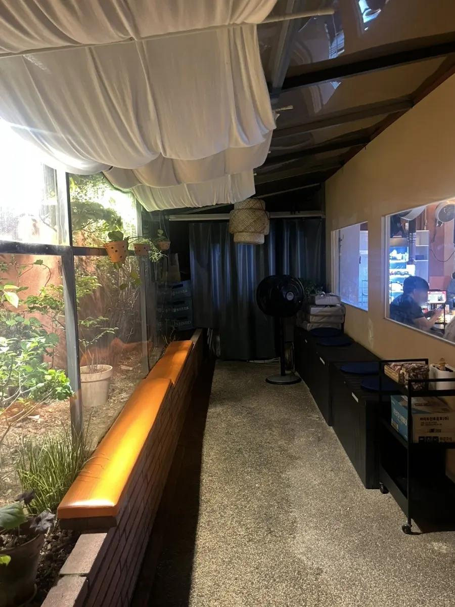 The pre-grilling prep area near the entrance