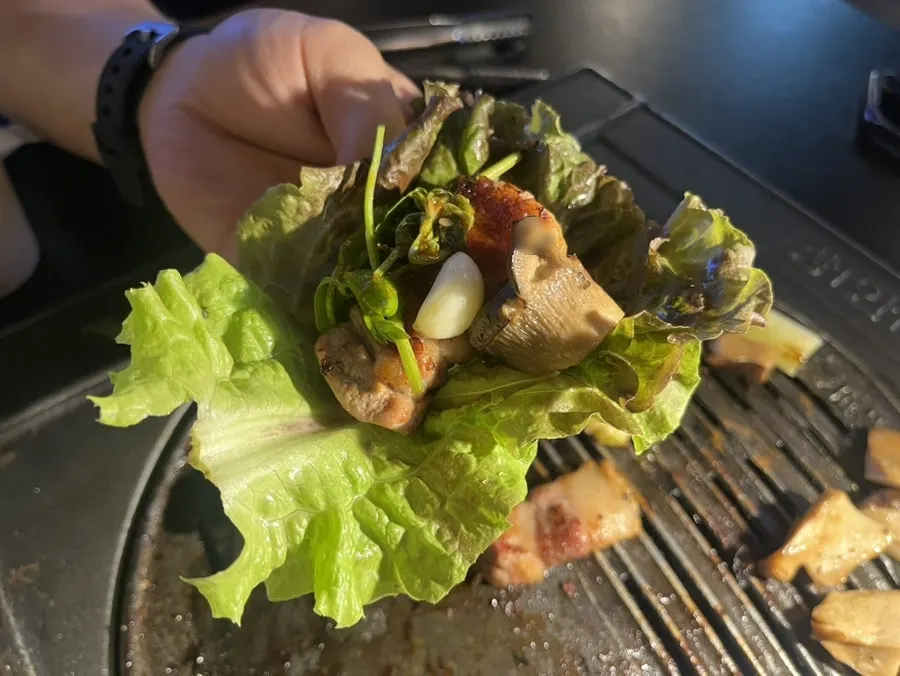 Dry-aged special pork belly on the pan