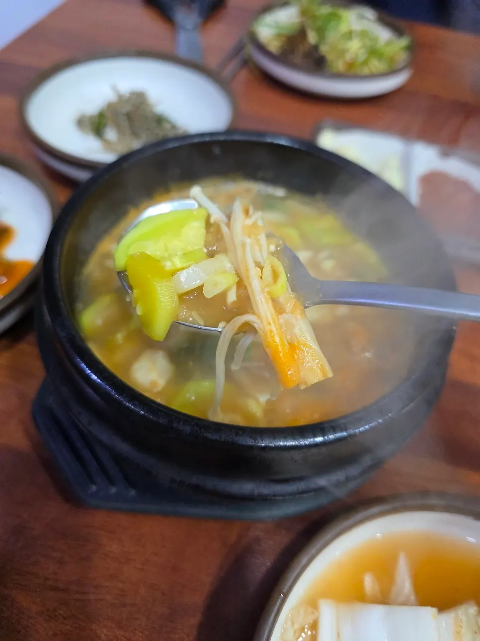 Doenjang stew for two, packed with ingredients