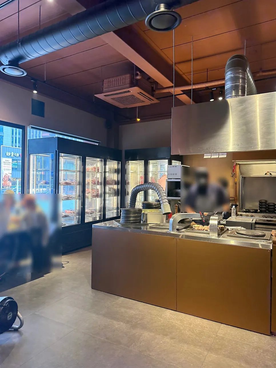 Dimly lit interior of Gwang-anmok Haeundae Branch