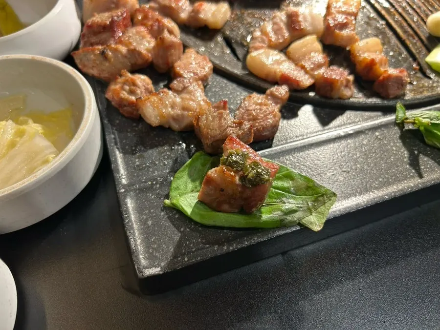 Basil wrap topped with chimichurri