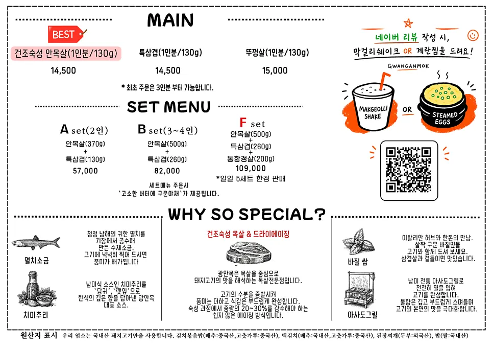 Menu board at Gwang-anmok Haeundae Branch