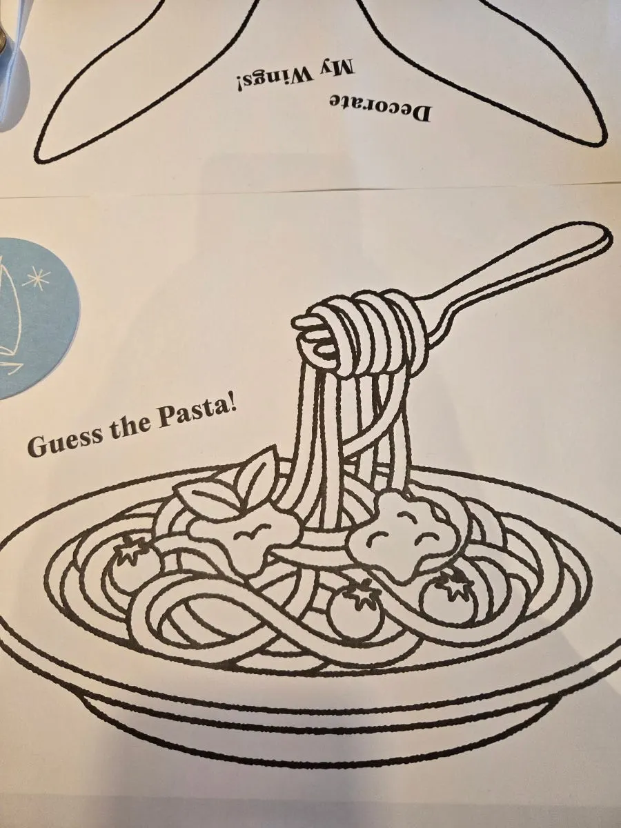 Pizza and pasta menu