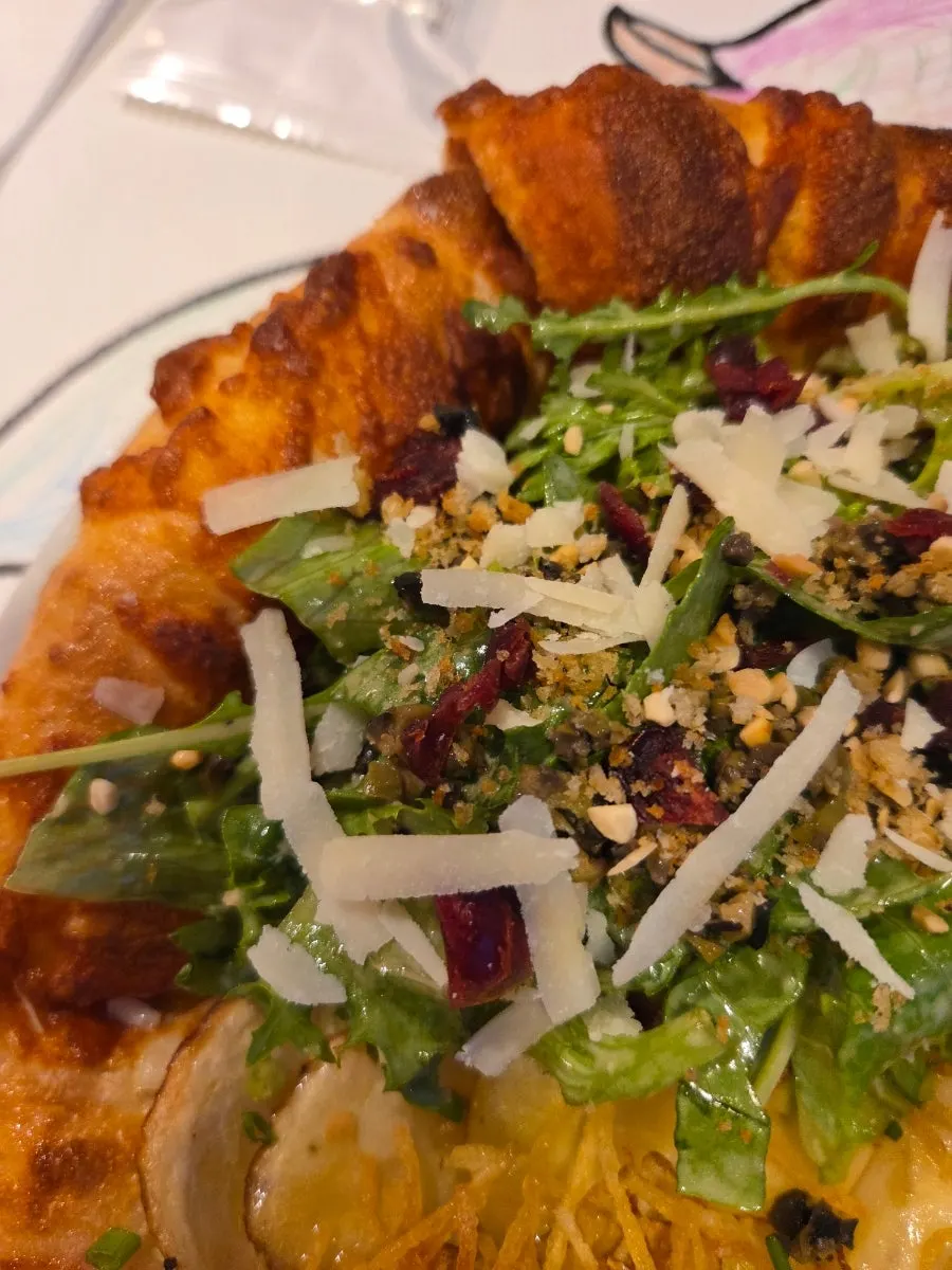 Salad pizza with European greens