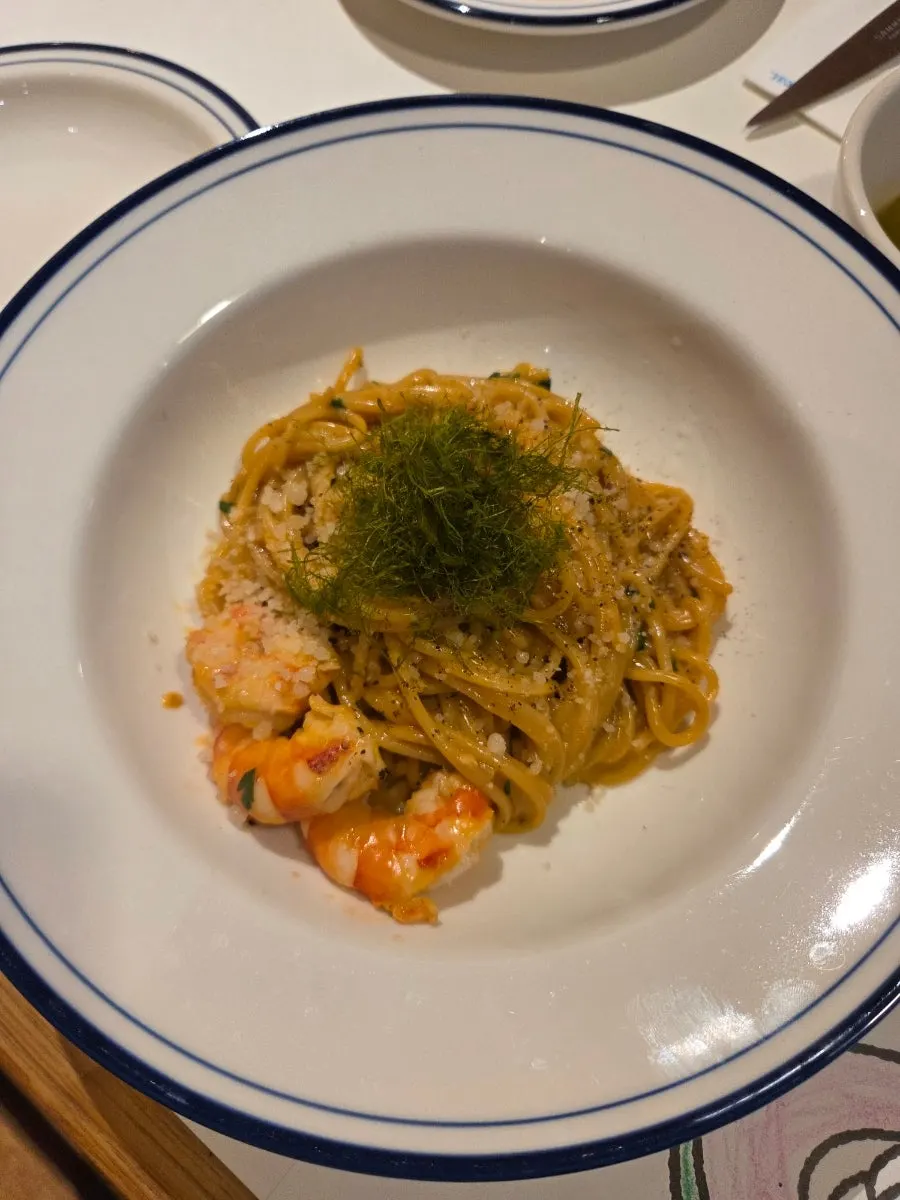 Pasta with thick cream sauce