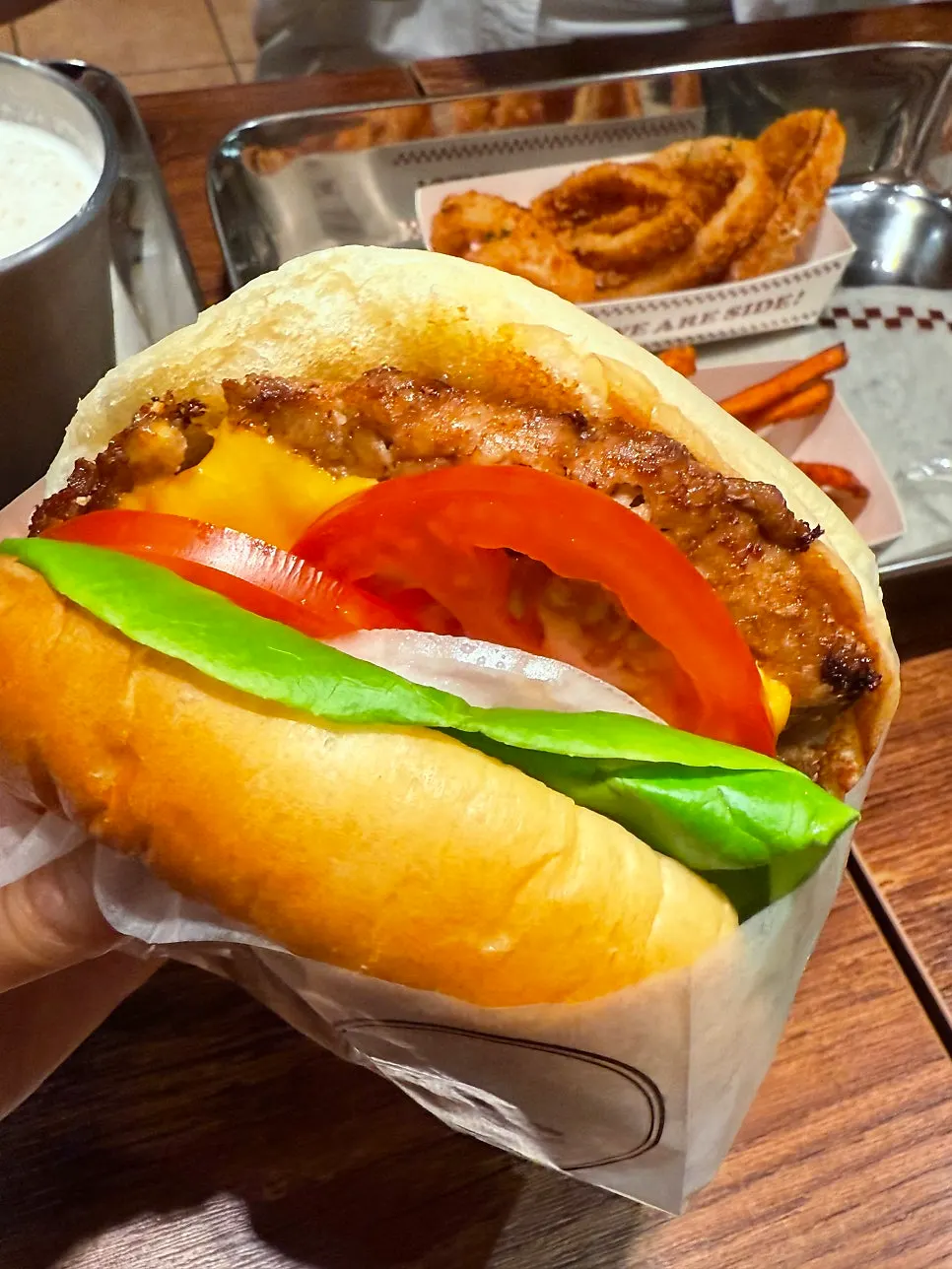 Hawaiian Burger with pineapple and bacon